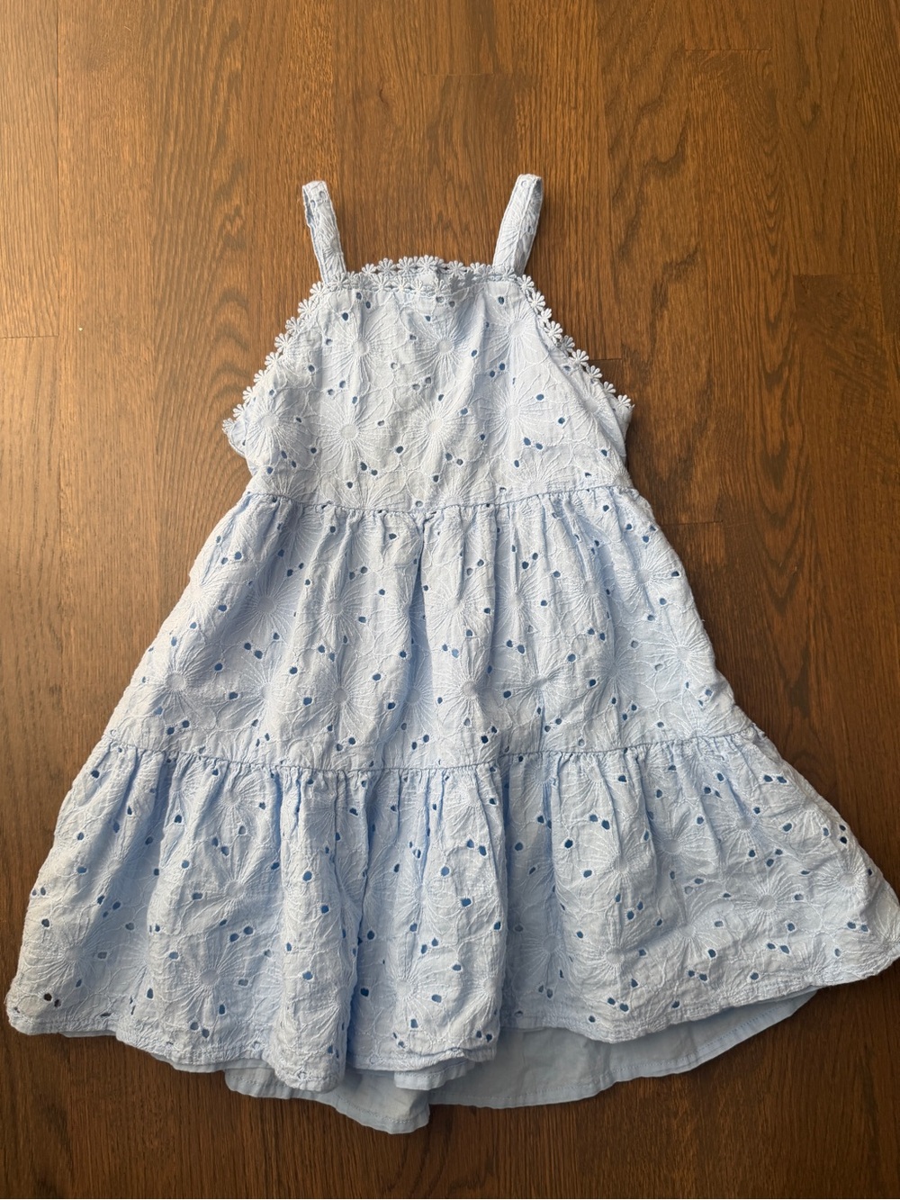 Janie and Jack Light Blue Eyelet Tiered Sundress for Girls